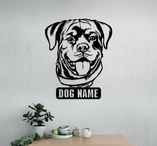 Rottweiler Metal Wall Art - Custom Dog Photo 3D Durable Indoor Outdoor Decor