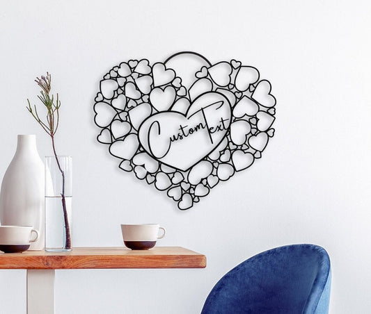 Metal Wall Art - Large Love Heart Metal Wall Decor | Modern Powder Coated
