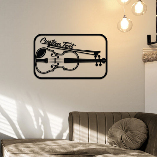 Personalized Violin Wall Art - Custom Metal Music Decor | Unique Music Gift