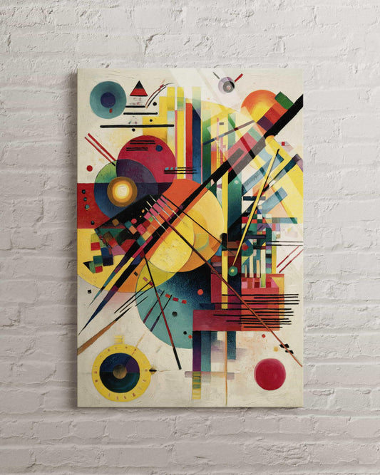 Tempered Glass Wall Art Abstract Geometric Circles Kandinsky Style Decor