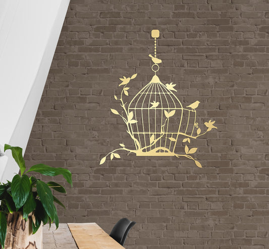 Metal Wall Art - Bird Cage Decoration | Modern Boho Nature Inspired Sculpture