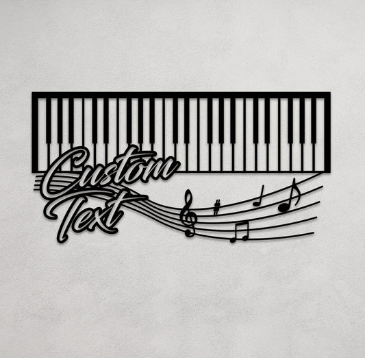 Custom Piano Wall Art – Unique Metal Music Decor for Piano Instructor Gift