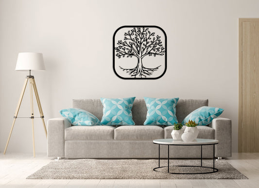 Tree of Life Metal Art - Large Modern Nature Decor | Unique Couples Gift