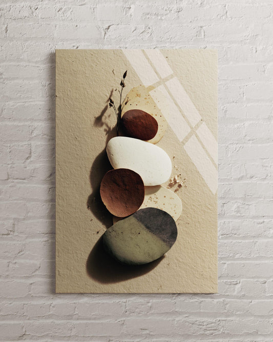 Tempered Glass Wall Art - Abstract Zen Decor | Minimalist Stone Art Print