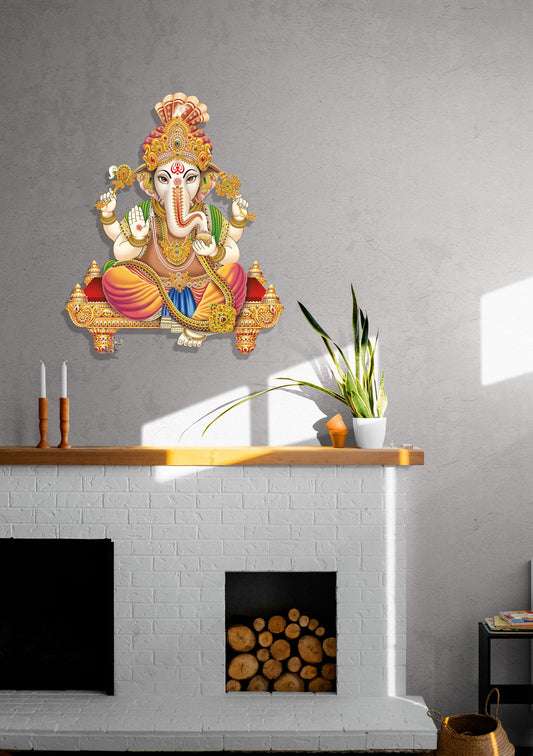 Ganesha Metal Wall Art – Elephant Decor, Hindu Home Decoration, Diwali Gift