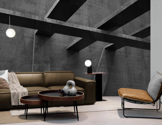 3D Photo Effect Abstract Wallpaper, Abstract Wall Mural, Peel and Stick , Art Deco Removable Wallpaper