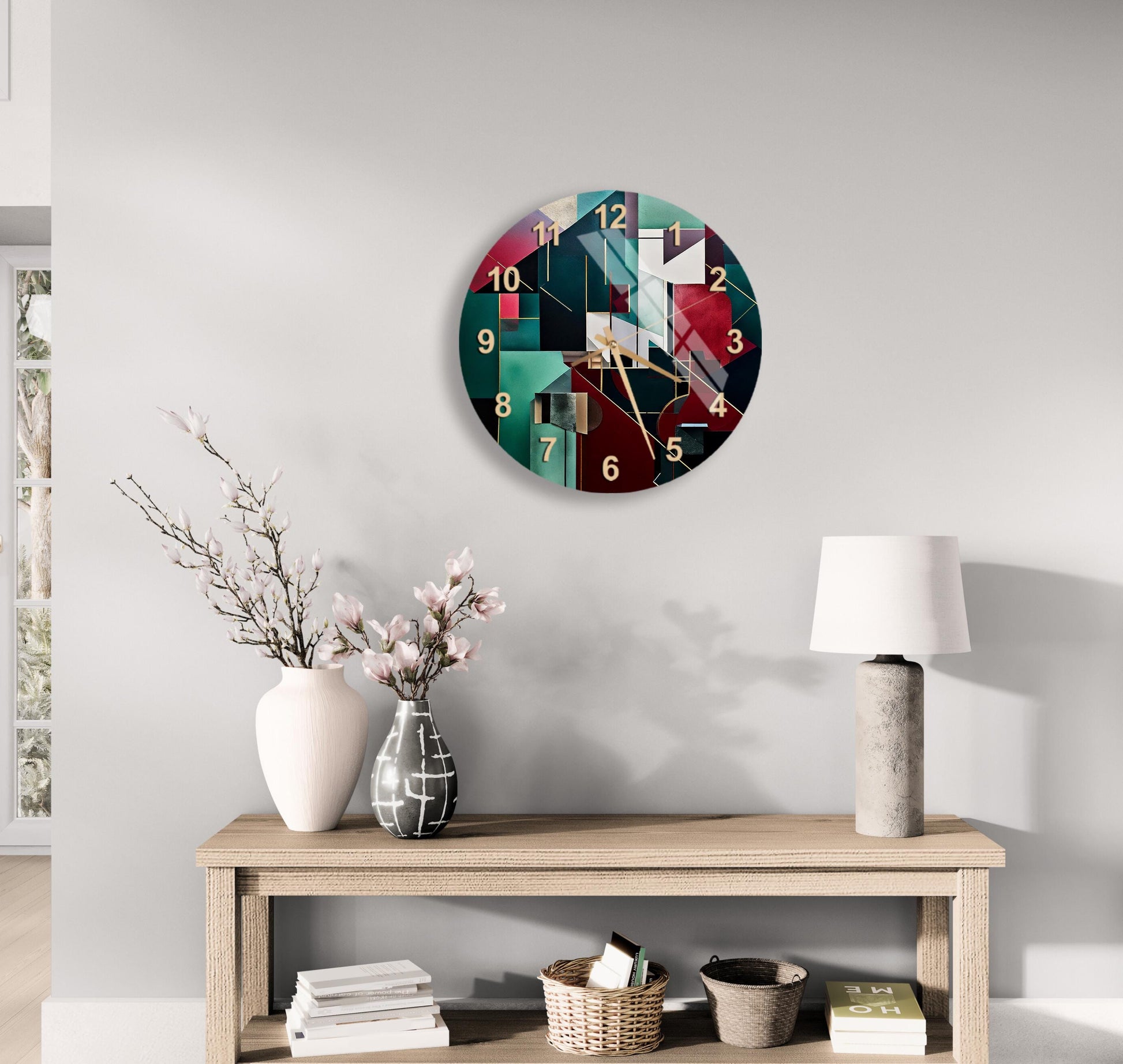 a clock that is on the side of a wall
