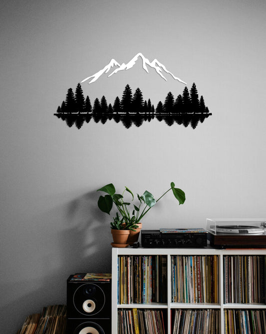 Metal Wall Art - Large Forest Mountain Landscape | Modern Farmhouse Decor