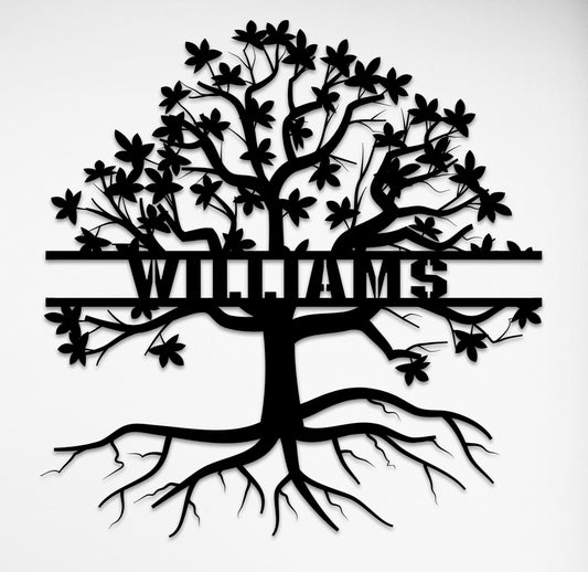 Personalized Metal Sign - Custom Family Name Plaque | Tree of Life Wall Art