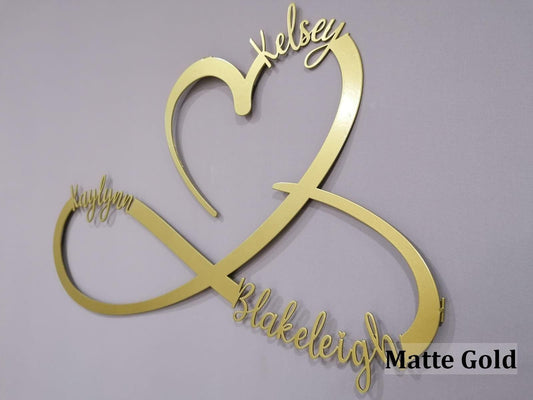 Personalized Metal Wall Art – Infinity Heart Custom Sign – Romantic Gift
