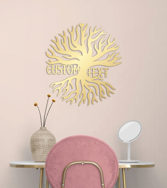 a pink chair sitting in front of a white table
