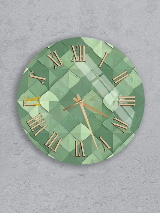 six clock faces with different designs, arranged in a grid pattern on a gray background.