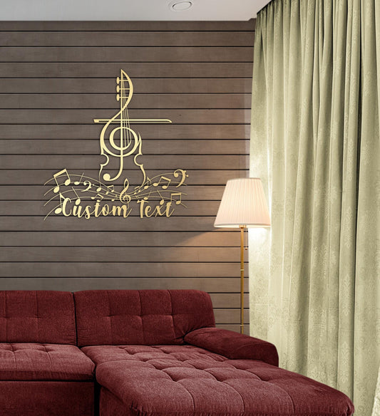 Metal Wall Art - Large Music Notes Metal Decoration | Custom Music Gift