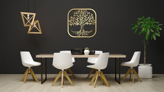 Tree of Life Metal Art - Large Modern Nature Decor | Unique Couples Gift