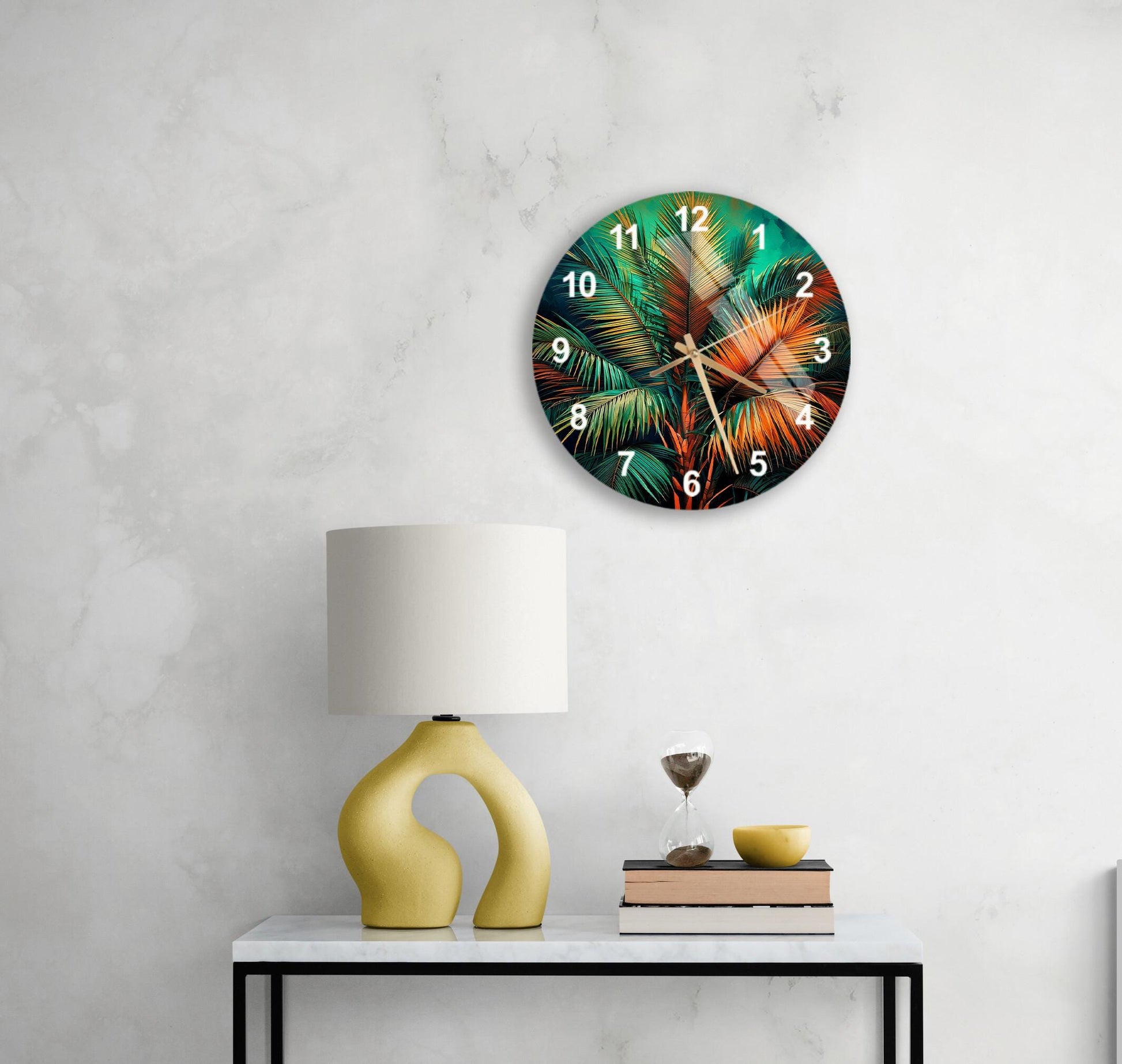 a clock on a wall in a living room