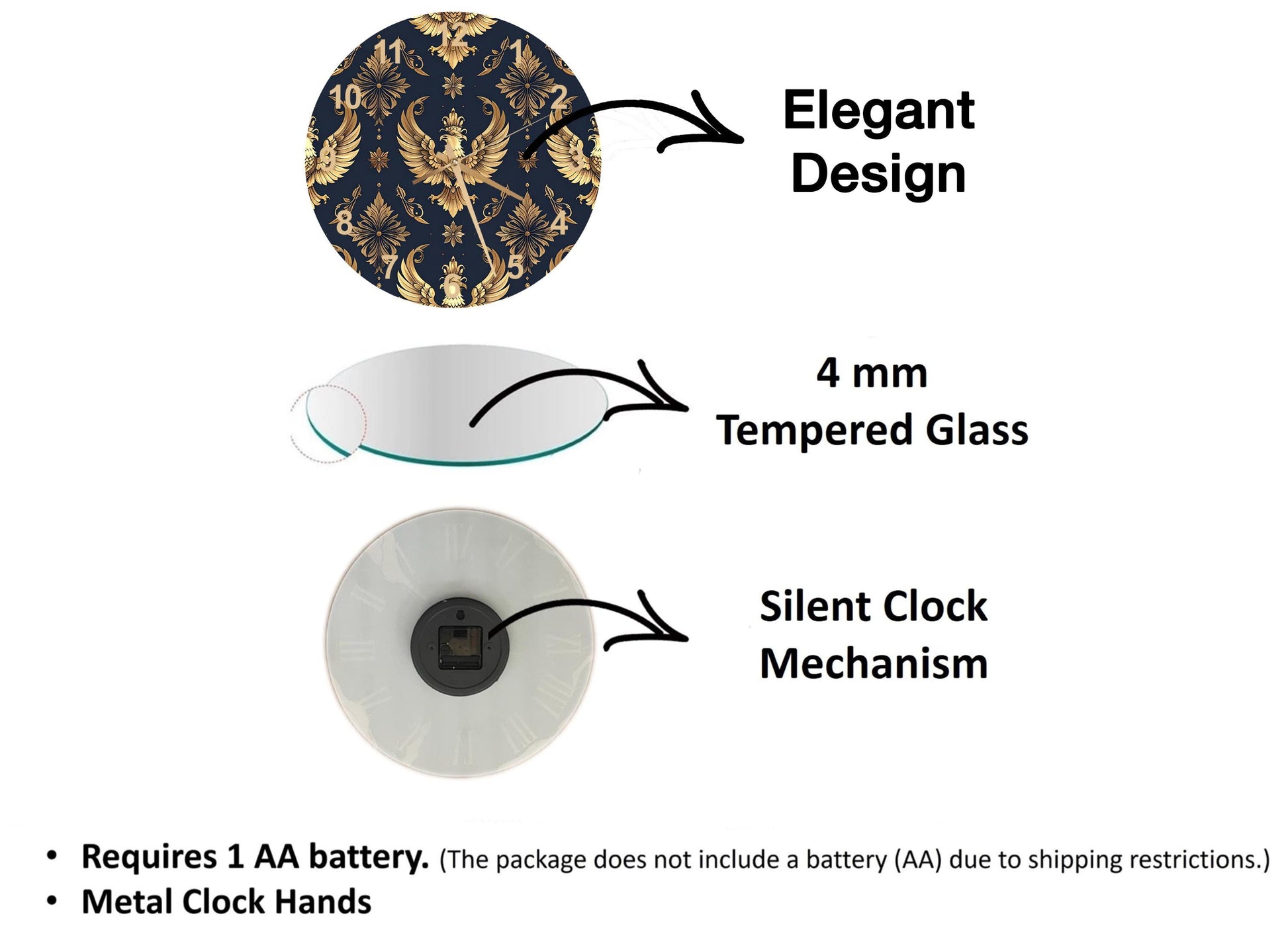 three different types of clocks, each with its own unique features and design elements.