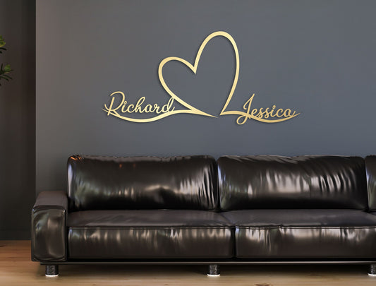 Custom Metal Love Sign - Large Heart Shaped Wall Art | Personalized Decor