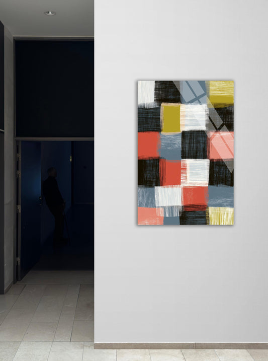 Tempered Glass Wall Art - Abstract Geometric Painting | Modern Durable Decor