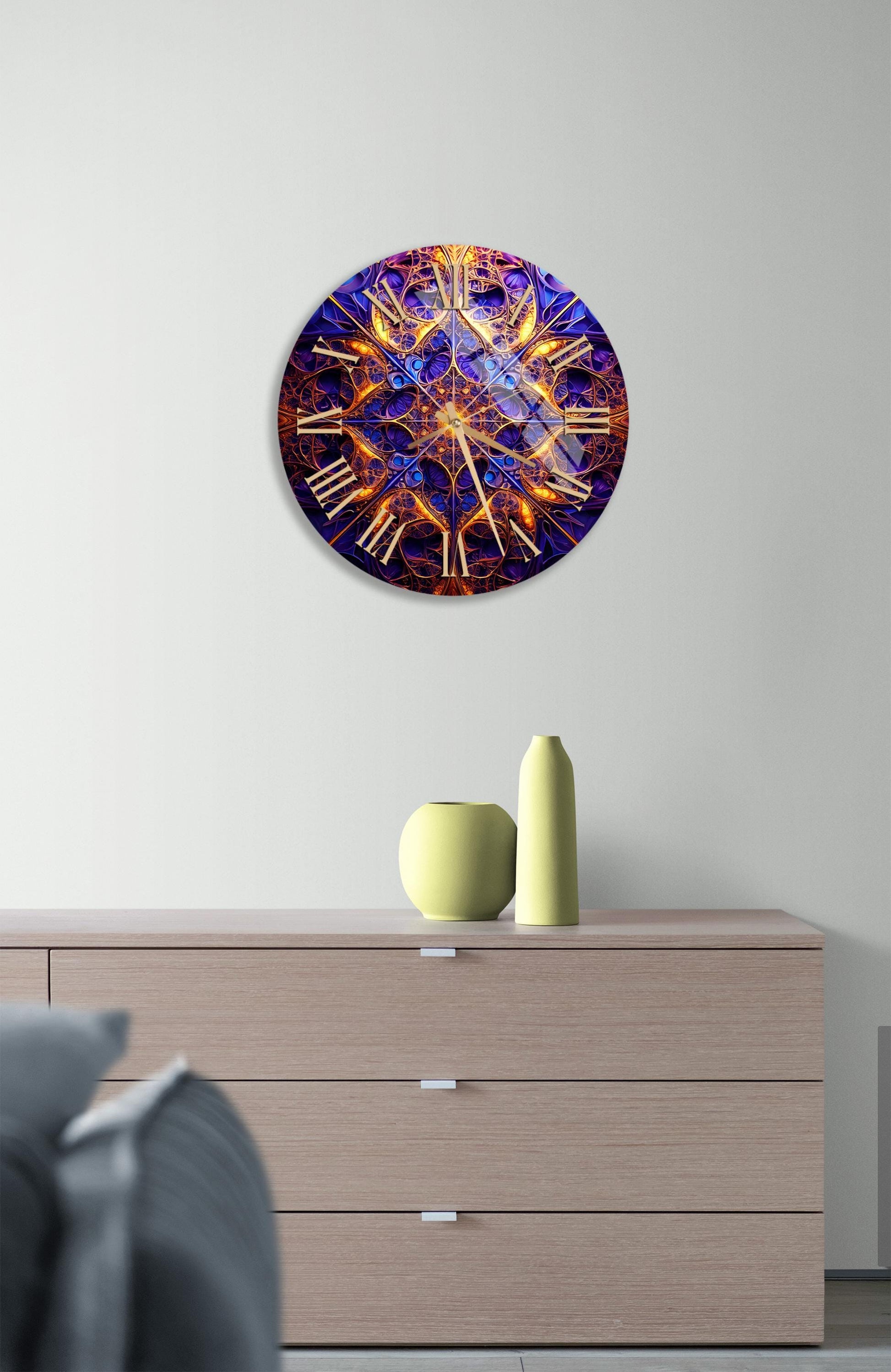 a clock on a wall in a room