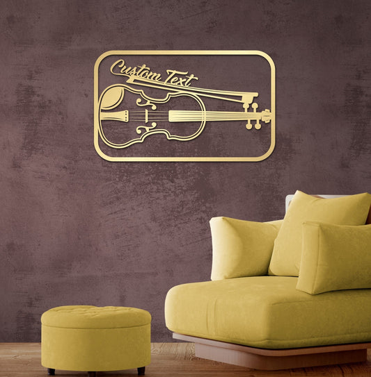 Personalized Violin Wall Art - Custom Metal Music Decor | Unique Music Gift