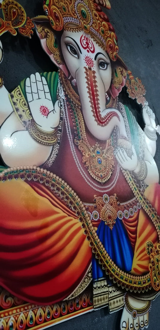 Ganesha Metal Wall Art – Large Elephant 3D Metal Home Decoration, Diwali Gift