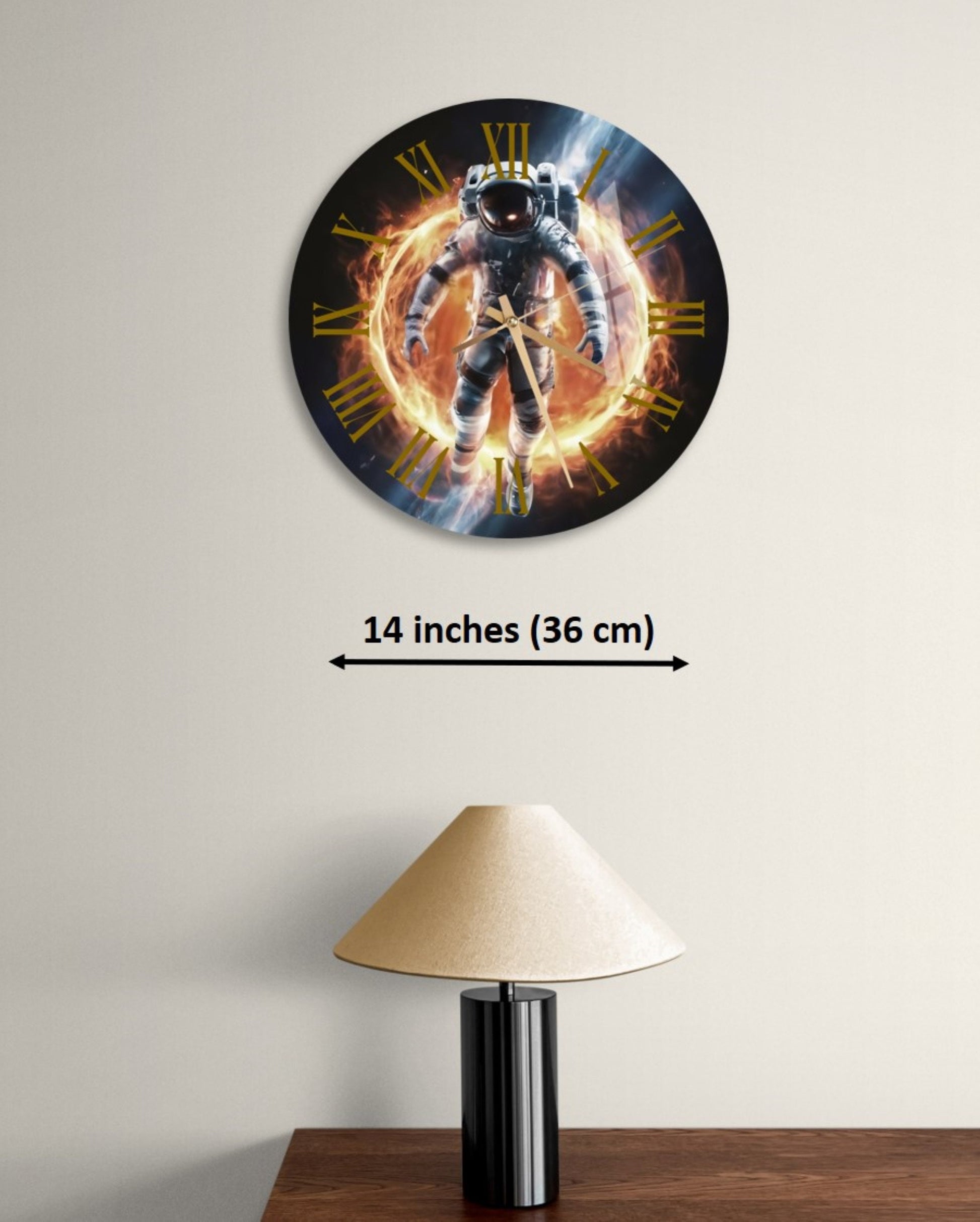 a clock with a picture of an astronaut on it