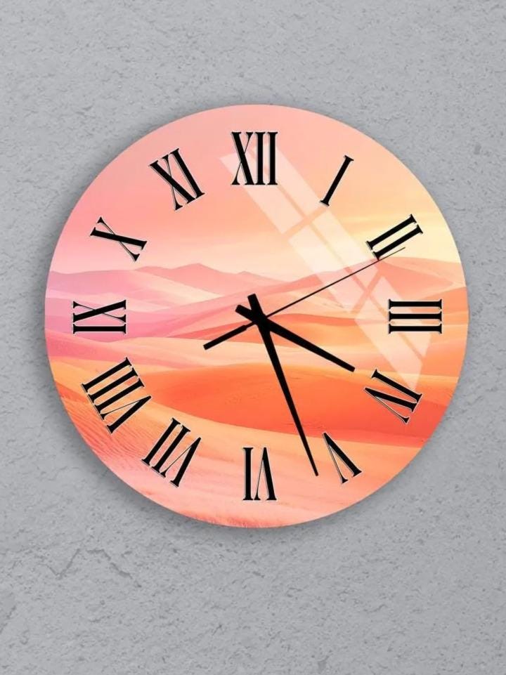 a collection of six clocks, each with a different design and color scheme, arranged in a grid pattern on a gray background.