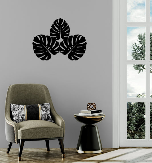 a living room with a chair and a clock on the wall