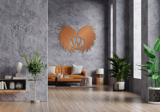 Custom Metal Wall Art - Angel Wings Family Name Sign | Powder Coated Finish