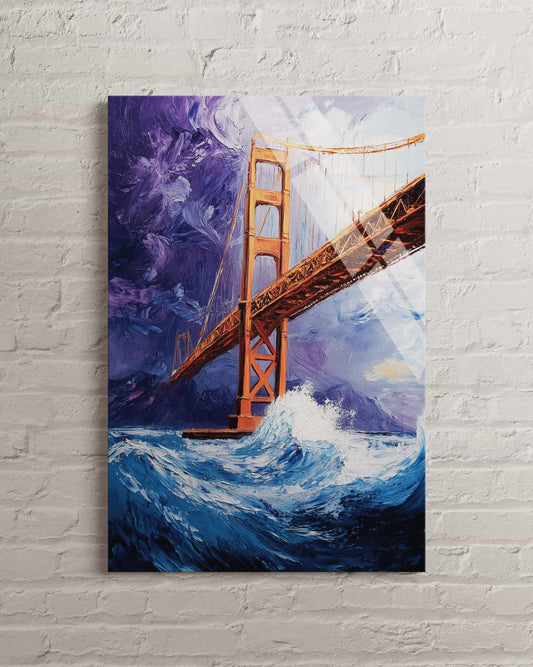 Golden Gate Bridge Wall Art – Tempered Glass Art With Vibrant Coastal Scene