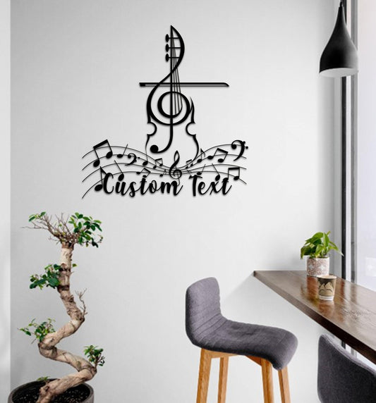 Metal Wall Art - Large Music Notes Metal Decoration | Custom Music Gift