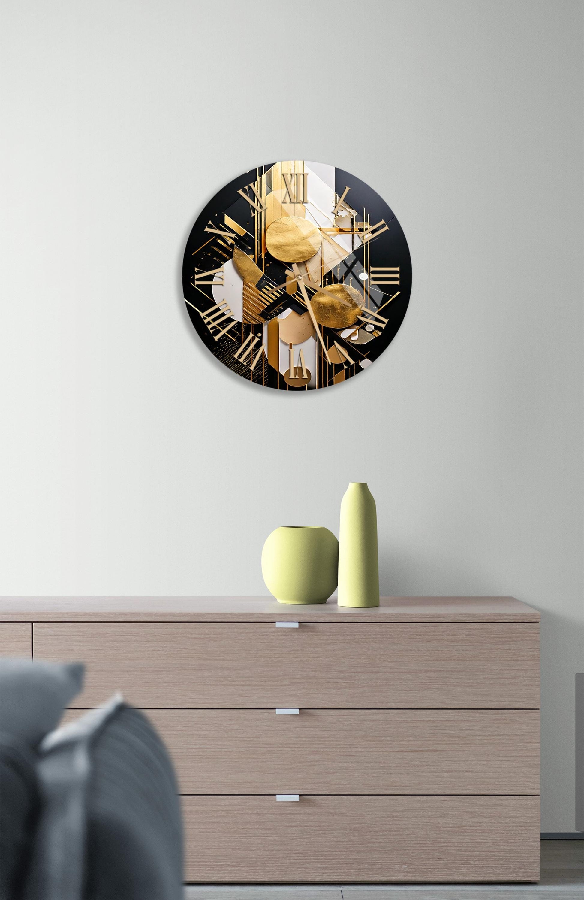 a clock on a wall in a living room
