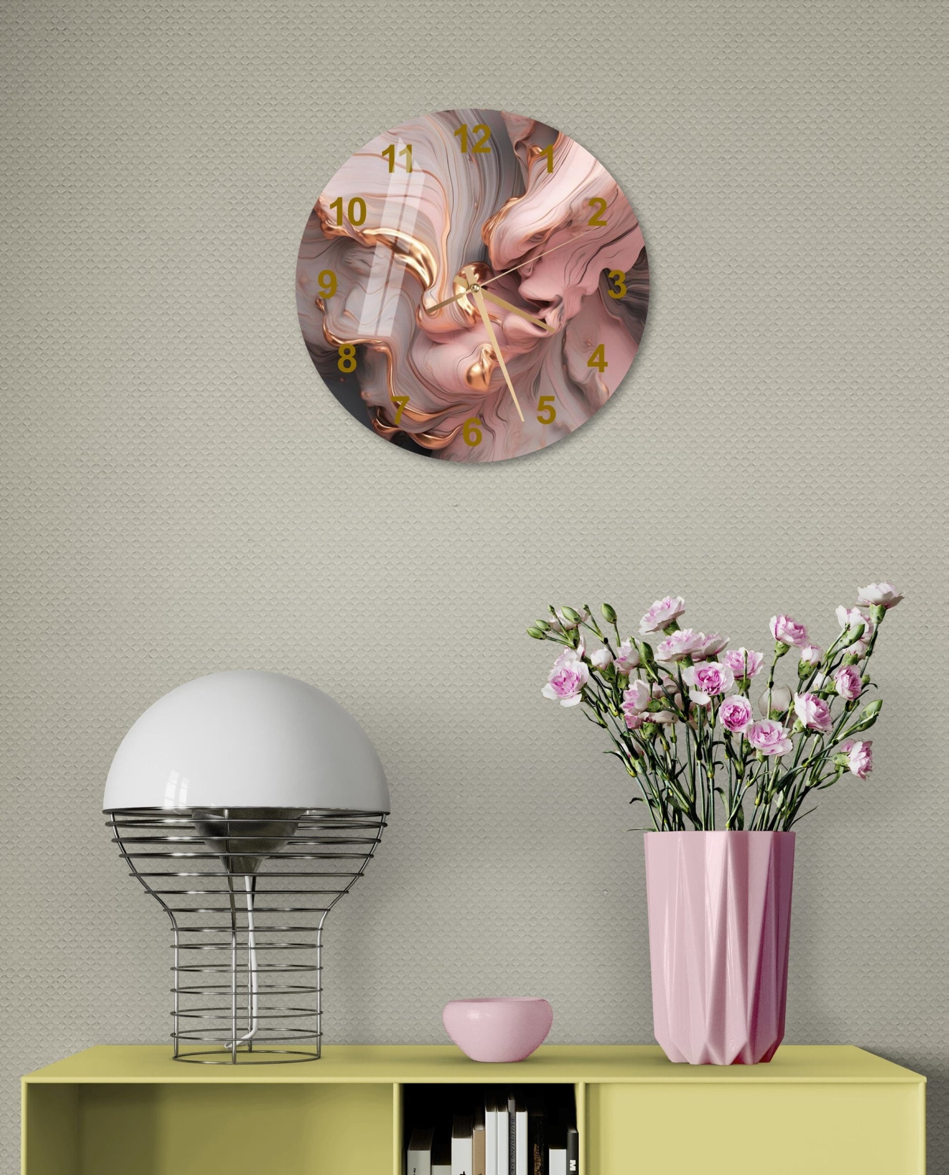 a wall clock that is on the side of a wall
