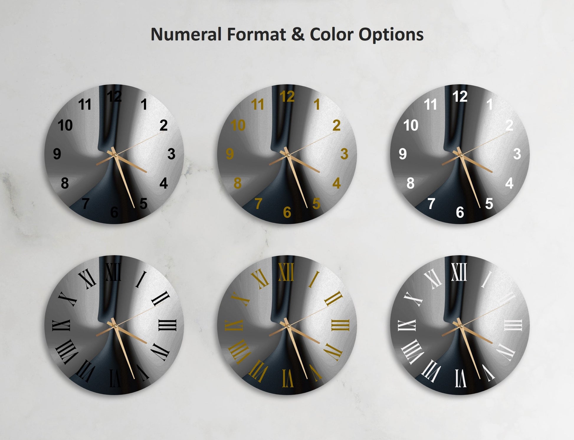 a bunch of clocks that are on a wall