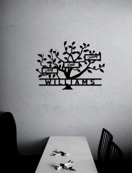 Metal Family Tree Sign - Large Custom Metal Wall Decor | Unique Wedding Gift