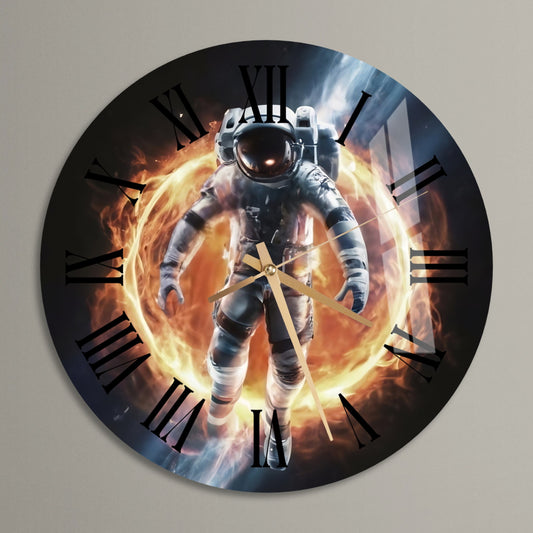 a clock with a picture of an astronaut on it