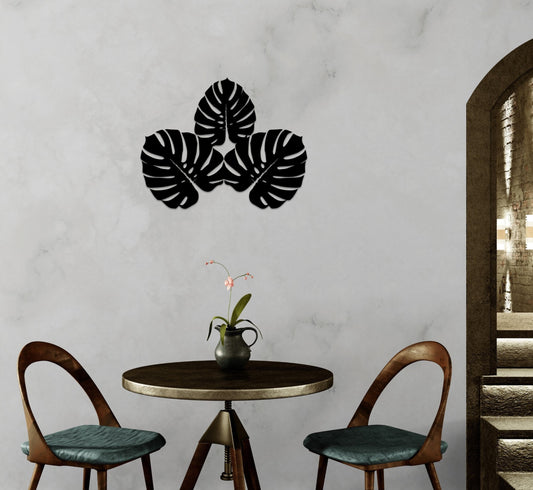 Metal Monstera Leaf Wall Art – Large Botanical Metal Wall Decor, Modern Style