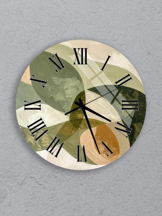 six round wall clocks with different designs and colors, arranged in a grid pattern on a gray background.
