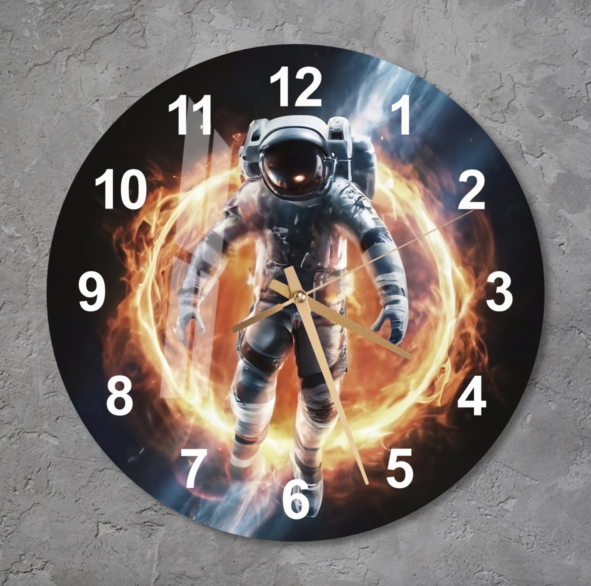 a clock with a picture of an astronaut on it