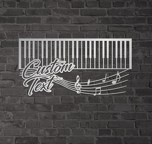 Custom Piano Wall Art – Unique Metal Music Decor for Piano Instructor Gift