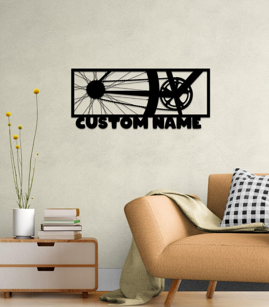Metal Bike Wall Art - Personalized Custom Metal Decor for Cycling Lovers