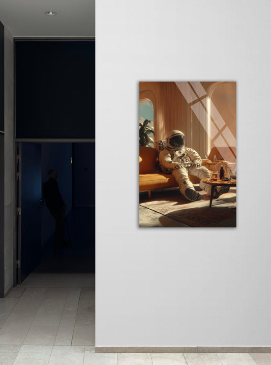 Tempered Glass Wall Art – Astronaut Space Wall Decor for Modern Home Art