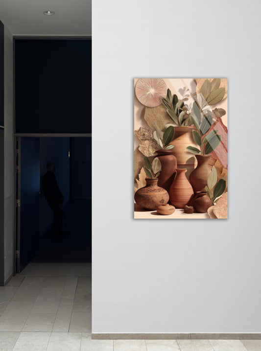 Terracotta Pottery Print | Minimalist Wall Art - Earthy Clay Vase Decor