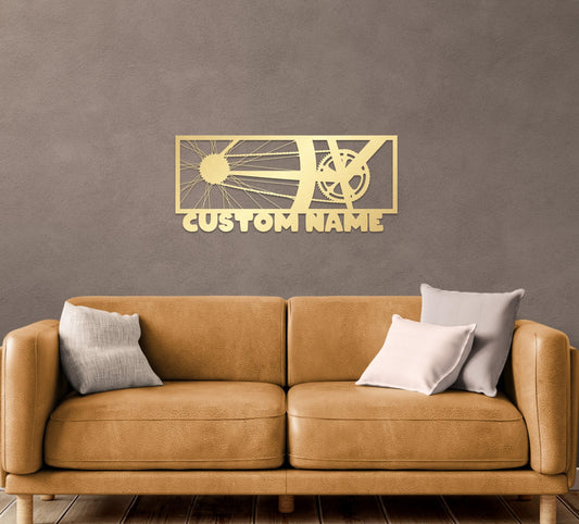 Metal Bike Wall Art - Personalized Custom Metal Decor for Cycling Lovers