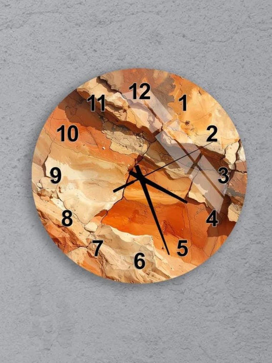 six round wall clocks with different designs, all set against a gray background.