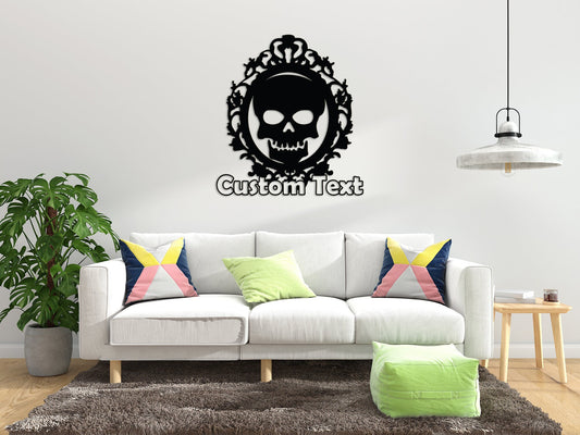 Metal Skull Wall Art - Custom Large Spooky Skull Decoration | Powder Coated