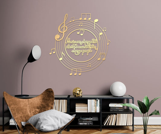 Personalized Music Wall Art - Large Metal Decor | Custom Music Notes Gift
