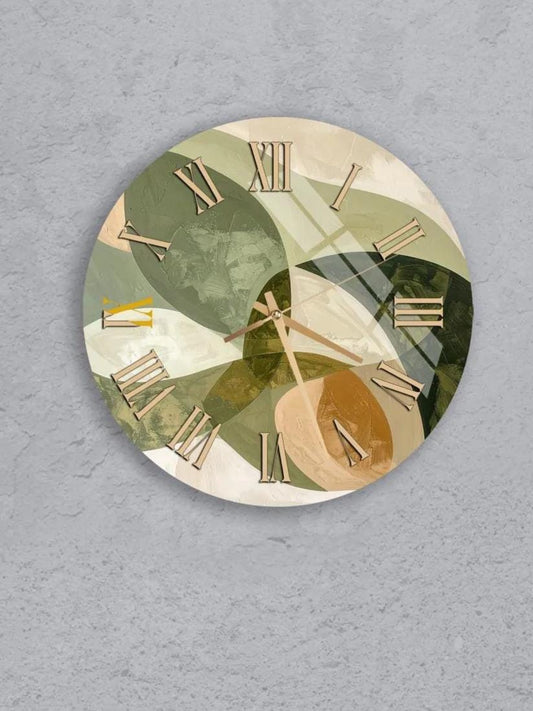 six round wall clocks with different designs and colors, arranged in a grid pattern on a gray background.