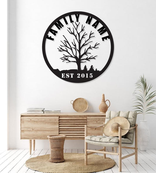 Personalized Family Sign - Custom Metal Wall Art | Modern Farmhouse Decor