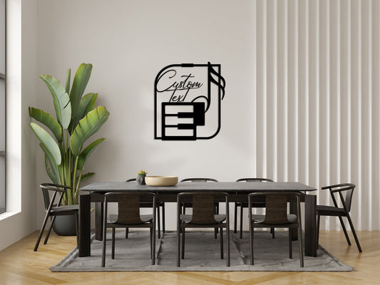 Metal Wall Art - Contemporary Music Room Decor | Large Piano Metal Art